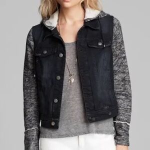 Free People Jacket Womens Hoodie Long Sleeve Jean Jacket Size‎ S
